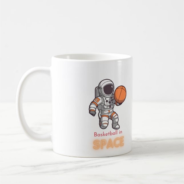 Caneca De Café Astronauta jogando basquete no Space Mug (Esquerda)