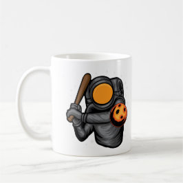 Caneca De Café Astronauta Jogando Beisebol No Espaço