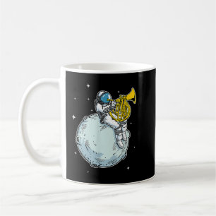 Caneca De Café Astronauta Jogando Corno Francês Oferece Música Ho