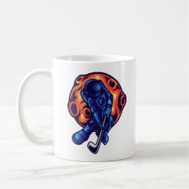 Caneca De Café Astronauta Jogando Golfe