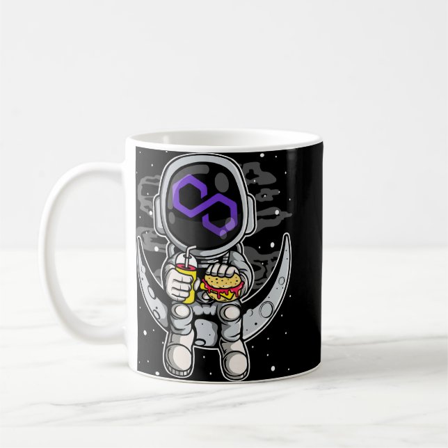 Caneca De Café Astronauta Pasta Poligão Moedas Máticas Para A Lua (Esquerda)