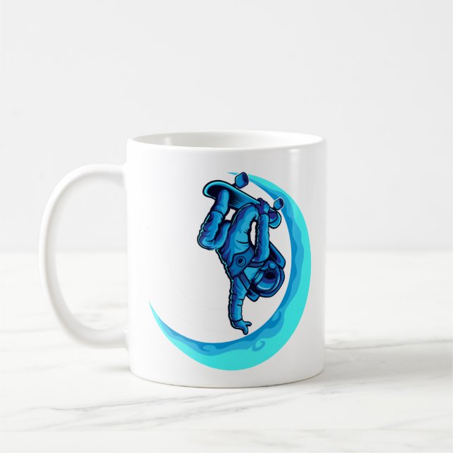 Caneca De Café Astronauta Patinação na Lua (Esquerda)