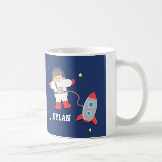 Caneca De Café Astronauta pequeno do espaço do navio de Rocket (Direita)