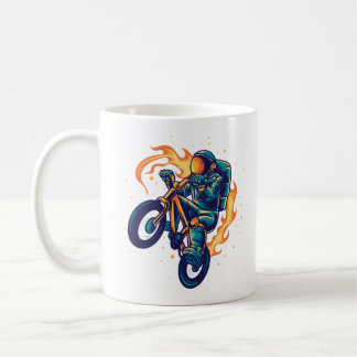 Caneca De Café Astronauta Pilotando uma BMX
