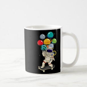 Caneca De Café Astronauta Skate Crianças Lloon Planetas Espaço S