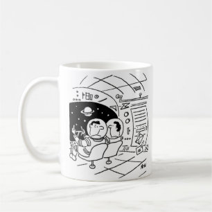 Caneca De Café Astronauta surpreendeu-se em ver o correio entregu