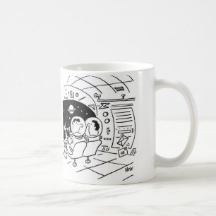 Caneca De Café Astronauta surpreendeu-se em ver o correio entregu