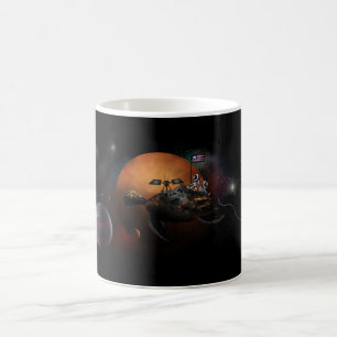Caneca De Café Astronautas Asteroides de Cartoon