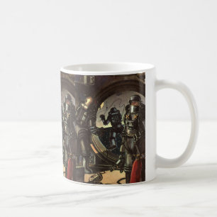 Caneca De Café Astronautas da Ficção Científica Vintage em uma Ca