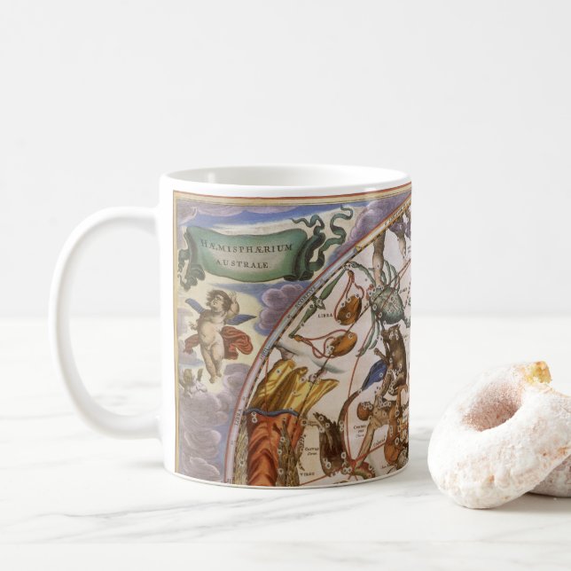 Caneca De Café Astronomia Clássica, Constelações do Céu do Sul (Com Donut)