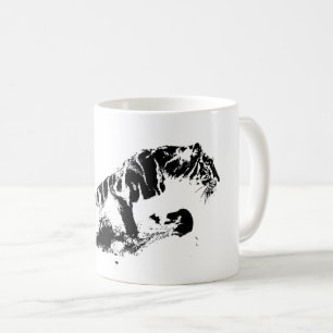 Caneca De Café Atacando Tigre