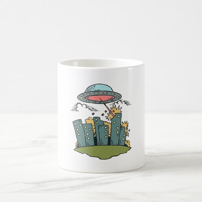 Caneca De Café Ataque de alienígena (Centro)