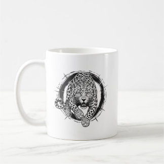 Caneca de Café Ataque de Leopardo / Jaguar Dinâmic