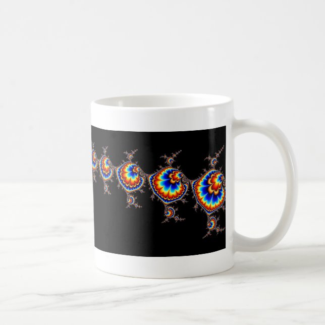Caneca De Café Ataque do UFO - arte do Fractal (Direita)