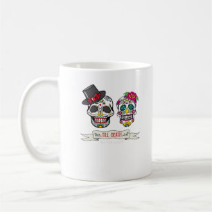 Caneca De Café Até A Morte Nos Faz Casar Caveira Noiva E Primária