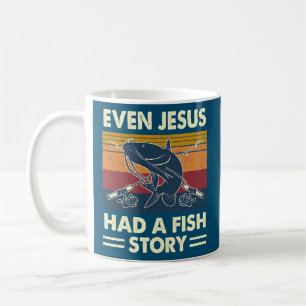 Caneca De Café Até Jesus Tinha Uma Estória De Peixes Capturando