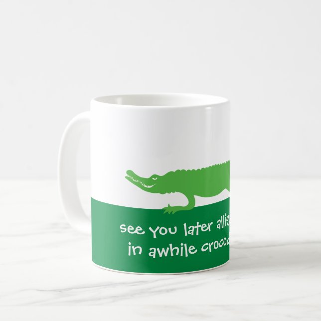 Caneca De Café Até Mais Tarde, Alligator Green Mug (Frente Esquerda)