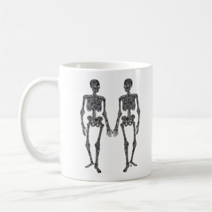 Caneca De Café Até que a morte nos faça parte 2 esqueletos clássi