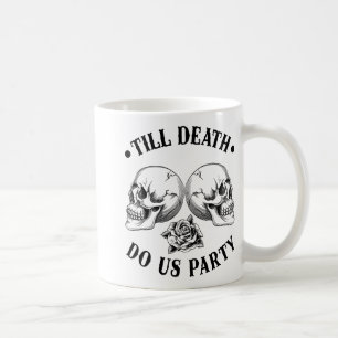 Caneca De Café Até que a Morte nos Separe 2025 Noiva Caveira Esqu