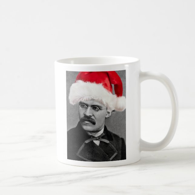Caneca De Café Ateísta Nietzsche Christmas Mug (Direita)