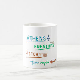 Caneca De Café Atenas Respira História - Arte Viagem bilíngue