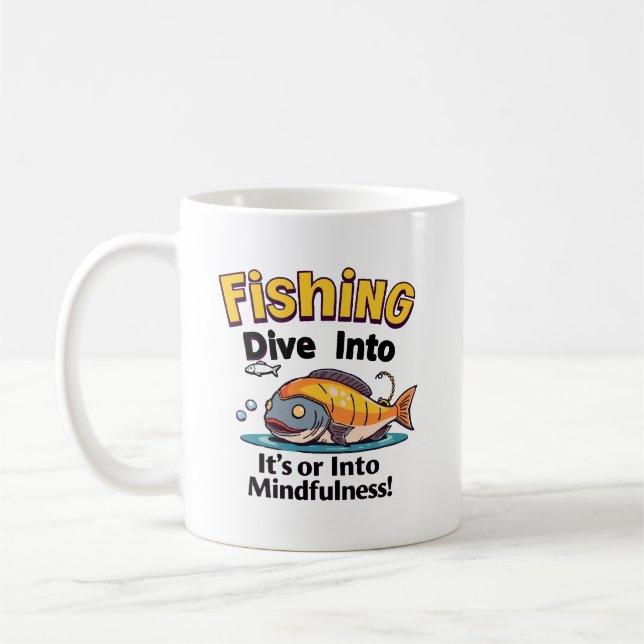 Caneca De Café Atenção Plena à Pesca  (Esquerda)