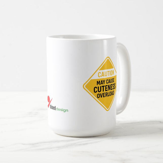 Caneca De Café "Atenção: Pode Causar Sobrecarga de Cuteza" Divert (Frente Esquerda)