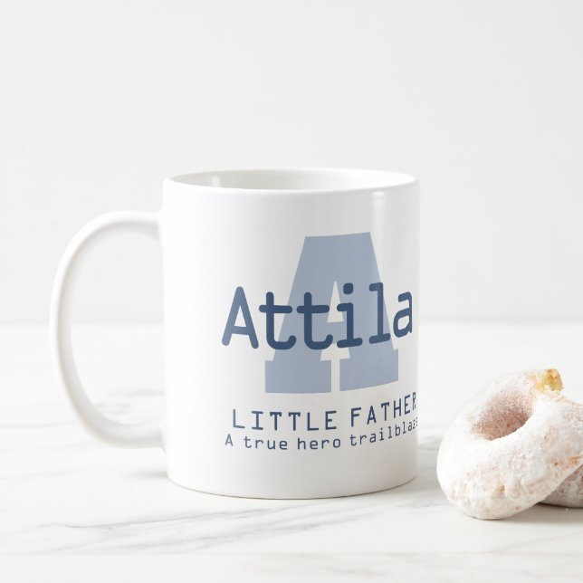 Caneca De Café Atila name significa monograma A azul (Com Donut)