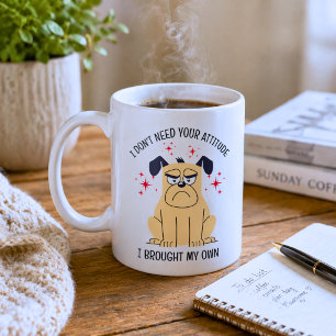 Caneca De Café Atitude de Cachorro Engraçado