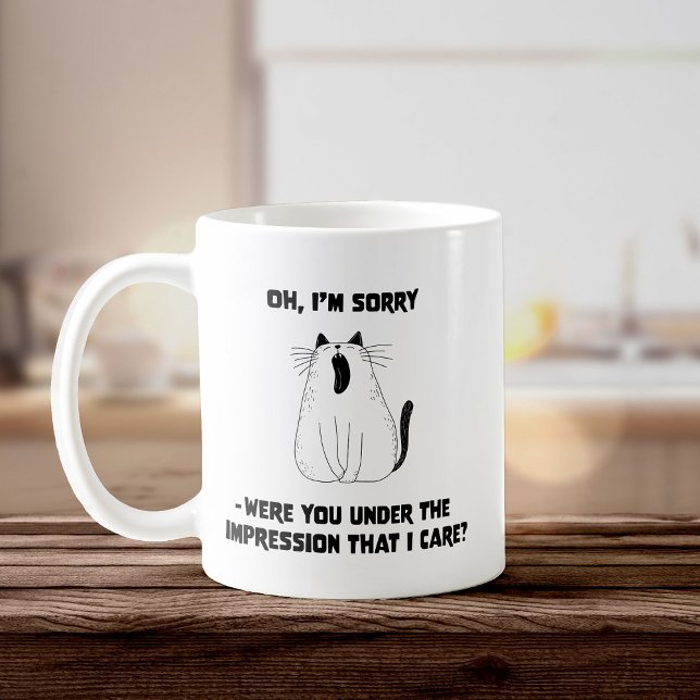 Caneca De Café Atitude de Gato Assombrante Sarcástico Humor Engra (Criador carregado)