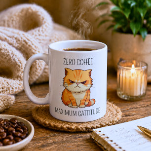 Caneca De Café Atitude Divertida de Gato
