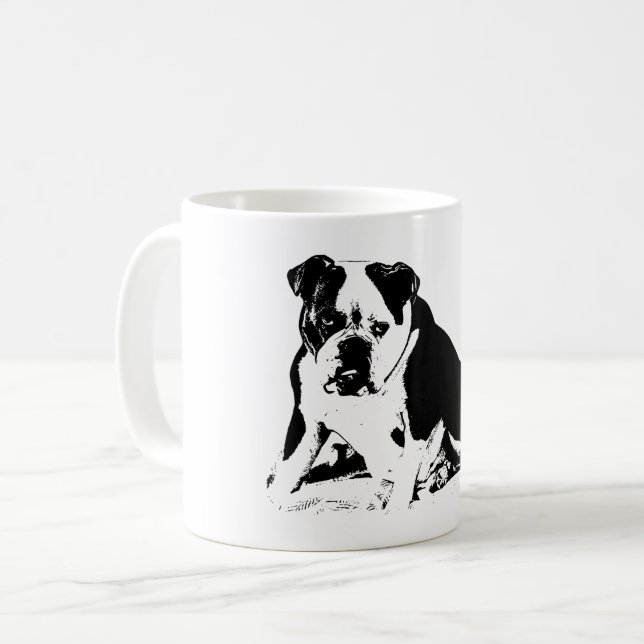 Caneca De Café Atitude subdita, B&W negrito (Frente Esquerda)
