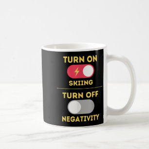 Caneca De Café Ativar Esqui Desativar Neve Negatividade Deslocar