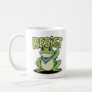 Caneca De Café Ativismo de desenho animado de rã fofa com punho e