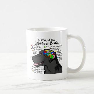 Caneca De Café Atlas preto do cérebro de Labrador