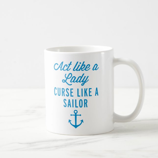 Caneca De Café Ato como uma senhora Engraçado Citação (Direita)