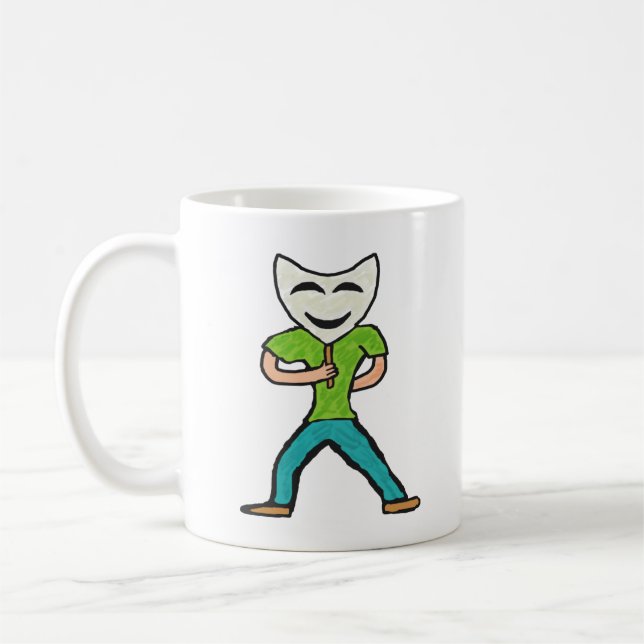 Caneca De Café Ator Agindo Com Máscara (Esquerda)