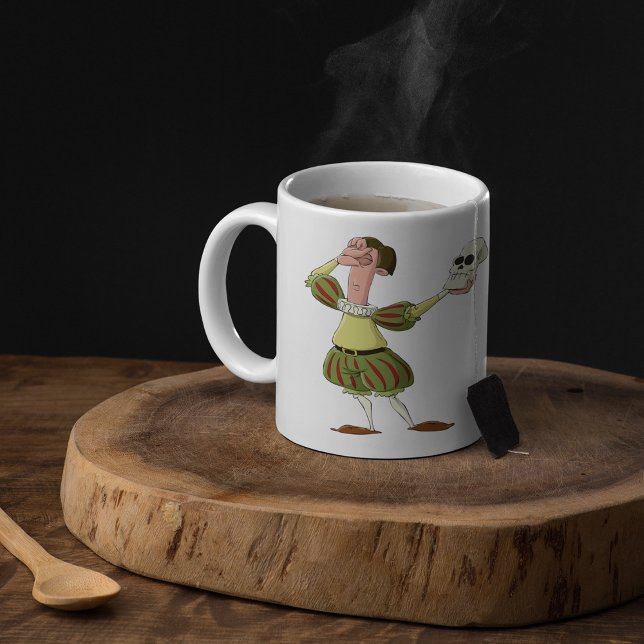 Caneca De Café Ator engraçado de Hamlet Shakespeare segurando crâ (Criador carregado)