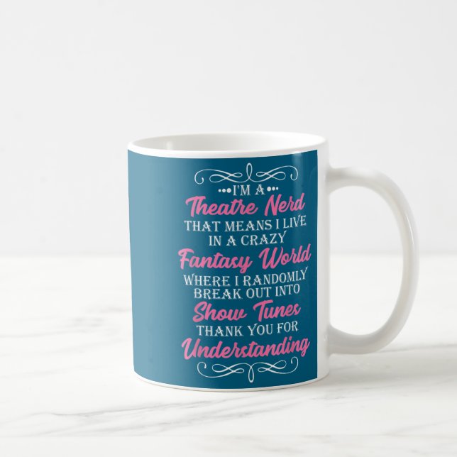 Caneca De Café Ator Geek de Teatro Nerd Engraçado (Direita)