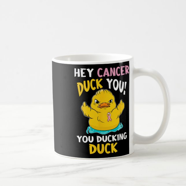 Caneca De Café Atrevida Duckie - Guerreiro do Cancer da Mama (Direita)