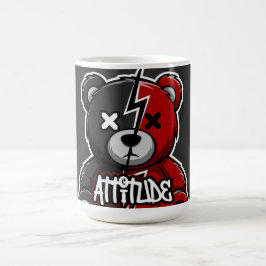 Caneca De Café Attitude Split Bear | Lightning X-Eyes Teddy Graph