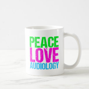 Caneca De Café Audiologia do amor da paz