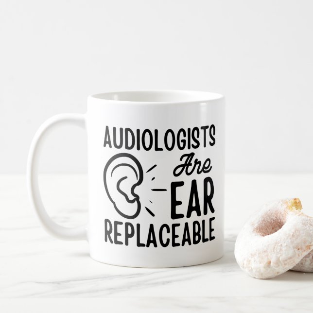 Caneca De Café Audiologistas São Substituíveis Por Ouvidos, Audio (Com Donut)