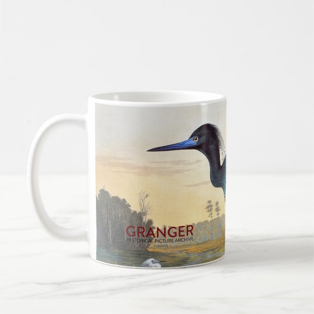 Caneca De Café Audubon: Garça-real de azul pequeno (Esquerda)