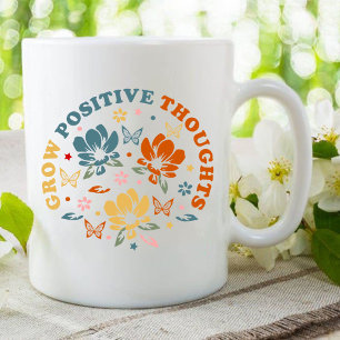 Caneca De Café Aumente os pensamentos positivos   oferta de aprec