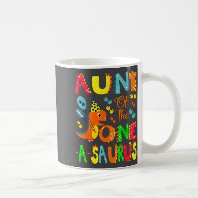 Caneca De Café Aunt Of The One-a-saurus 1st Birthday Boy Dinosaur (Direita)