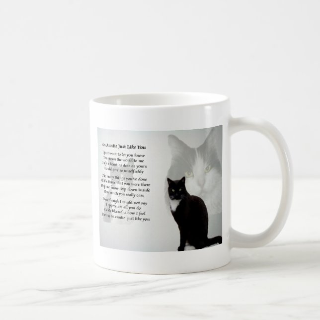 Caneca De Café Auntie Poema - design do gato (Direita)