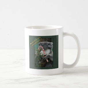 Caneca De Café Aussie Christmas Koala com Candy Cane