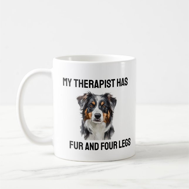 Caneca De Café Aussie Dog Terapia Engraçada Cotação Café Mug (Esquerda)