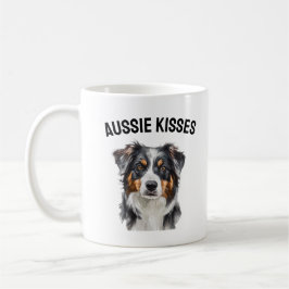 Caneca De Café Aussie Kisses - Bonita Cão-Cachorro Australiano